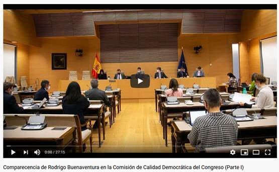 Comparecencia del presidente en la Comisión de Calidad Democrática del Congreso