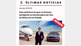 Alerta a los inversores sobre un fraude financiero utilizando la imagen de personas famosas y medios de comunicación y difundido en redes sociales